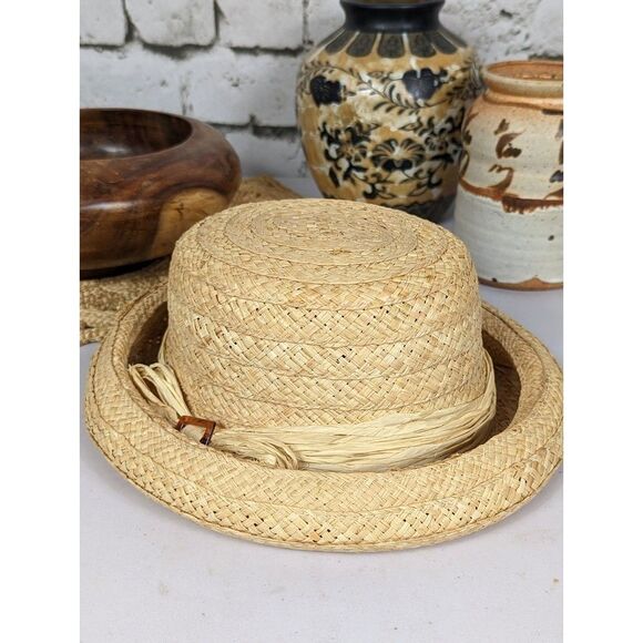 The Scala Collection Accessories - Scala Tan Straw Boat Hat for Women